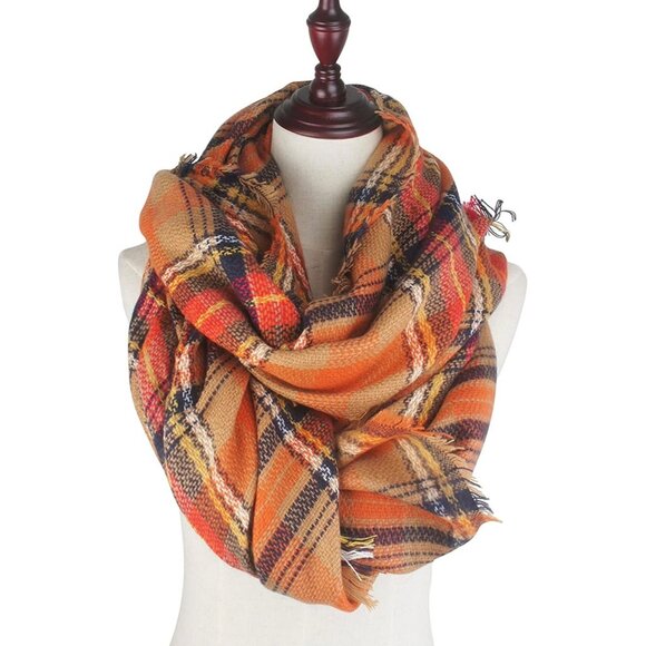 Plaid Scarf Soft Blanket Scarf Oversized Scarf Tartan Plaid Scarf Fall Scarf - Picture 1 of 6